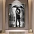 billige Portrætter-håndmalet romantisk parkunst minimalistisk vægkunst par i regnvejrsdag håndlavet oliemaleri til par gave boligindretning strakt ramme klar til at hænge