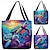 cheap Graphic Print Bags-Women&#039;s Tote Shoulder Bag Canvas Tote Bag Polyester Shopping Daily Holiday Print Large Capacity Foldable Lightweight Sea Creatures Royal Blue Blue Purple