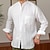 cheap Cotton Linen Shirt-Men&#039;s Shirt Linen Shirt Cotton Linen Shirt Summer Shirt Beach Shirt White Brown Long Sleeve Plain Standing Collar Spring &amp;  Fall Hawaiian Holiday Clothing Apparel Button-Down