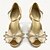 abordables Chaussures de mariée-Femme Chaussures à Talons Chaussures de mariage Soirée Noeud Talon Aiguille Bout ouvert Elégant Satin Lanière de cheville Blanche Champagne