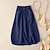 cheap Cotton Linen Skirts-Women&#039;s Skirt A Line Midi High Waist Skirts Pocket Solid Colored Casual Daily Weekend Summer Cotton And Linen Basic Casual Black Army Green Navy Blue Khaki