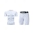 cheap Men&#039;s Active Tees &amp; Tanks-Men&#039;s Compression Tops Shorts and T Shirt Set Sports T-Shirt Crew Neck Short Sleeve Outdoor Daily Running Gym Fast Dry Breathable 2 Piece Plain Black White Activewear Sport Casual