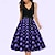 cheap Historical &amp; Vintage Costumes-Polka Dots 1950s Cocktail Dress Vintage Dress Dress Rockabilly Flare Dress Knee Length Women&#039;s Polka Dot V Neck Christmas Evening Party Engagement Party Homecoming Adults&#039; Dress Spring &amp; Summer