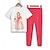 olcso Pizsamák-Lány 3D Hercegnő Póló és nadrág pizsama szettek Rózsaszín Rövid ujjú 3D nyomtatás Nyár Tavasz Ősz Aktív Divat aranyos stílus Poliészter Gyerekek 3-12 év Terített nyak Otthon Hétköznapi Otthoni Normál
