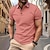 cheap Classic Polo-Men&#039;s Polo Shirt Golf Shirt Work Casual Lapel Short Sleeve Basic Modern Color Block Stripes Patchwork Button Spring &amp; Summer Regular Fit Dark Pink Black White Pink Navy Blue Khaki Polo Shirt