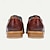 billiga Oxfordskor till herrar-herrskor röd brun vintage blommigt läder italiensk fullnarv kohud halkskyddad snörning