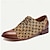 cheap Men&#039;s Oxfords-Men&#039;s Dress Shoes Gold Geometric Patterned Brogue Leather Italian Full-Grain Cowhide Slip Resistant Lace-up