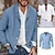 voordelige Mannen-Voor heren Bijpassende sets Zwart linnen overhemd Zomer overhemd Strand hemd Lichtgewicht jack Blazer Sets Lange mouw Revers Buiten Dagelijks Effen 2-stuks Polyester Lente &amp; Herfst