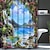 abordables Rideaux de Douche-rideau de douche avec crochets pour salle de bain rideau de douche en bois peint coloré planche rustique ferme en bois porte de grange vintage ensemble de décoration de salle de bain polyester