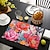 cheap Placemats &amp; Coasters &amp; Trivets-1PC Floral Placemat Table Mat 12x18 Inch Table Mats for Party Kitchen Dining Decoration