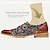 levne Pánské oxfordky-pánské společenské boty červená hnědá vintage květinová kůže italská celozrnná hovězí kůže protiskluzové šněrování