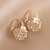 זול עגילים-עגילים צמודים סגנון וינטג&#039; נושא פרחוני עגילים תכשיטים זהב עבור חתונה מפלגה