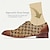 olcso Férfi fűzős bőrcipők-férfi ruha cipő arany geometrikus mintás brogue bőr olasz teljes kiőrlésű marhabőr csúszásgátló fűző