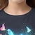 levne Topy-dívčí 3D tričko s volánkem pro kočky dlouhý rukáv 3D tisk jaro podzim aktivní móda roztomilý polyester děti 3-12 let posádka krk venkovní ležérní denní regular fit