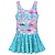 Недорогие Дети-Сплошной купальник для девочек, быстросохнущее купальное платье с милым русалочным узором и цветочным принтом, купальный костюм с поплавком на рукавах&amp;amp; насос