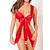 olcso Szexi bodyk-női szexi pizsama nagy piros masnival, csábító menyasszony három ponttal
