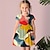 levne Šaty-dívčí 3D duhové šaty růžové krátký rukáv 3D potisk léto denně dovolená ležérní krásné děti 3-12 let ležérní šaty bruslařské šaty nad kolena polyesterový střih regular fit