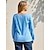 billiga Bastoppar för dam-T-shirt Dam Ljusblå Vattenmelonpulver Vit Enfärgad / vanlig färg Grundläggande Mjukt Dagligen S