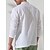 cheap Luxury Linen Shirts-100% Linen Pocket Men&#039;s Linen Shirt Shirt Beach Shirt Black White Dark Navy Long Sleeve Plain Standing Collar Spring &amp;  Fall Outdoor Daily Clothing Apparel