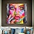 お買い得  人物画-手作り油絵アクリルキャンバス壁アート装飾ポップアート女性顔ナイフ描画家の装飾ロールフレームレス未伸張絵画