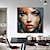 cheap People Paintings-Woman Portrait Hand painted Elegant Woman Face Wall Art Beautiful Woman Artwork  Handmade Textured Canvas Painting Abstract Art For Home Wall Decor No Frame