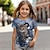 Недорогие Топы-Девочки 3D Кот Футболка Рубашки С короткими рукавами 3D печать Лето Активный Мода Симпатичные Стиль Полиэстер Дети 3-12 лет Вырез под горло на открытом воздухе Повседневные Стандартный