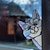 levne 3D samolepky na zeď-samolepka na okno z kočičího vykukujícího skla, samolepící zahuštěná voděodolná a vlhkost odolná okenní fólie na sklo, keramické obklady bytové dekorace