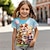 levne Topy-dívčí 3d trička pro psy krátký rukáv 3D tisk léto aktivní móda roztomilý polyester děti 3-12 let posádka výstřih venkovní ležérní denní regular fit