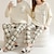 voordelige Trendy-Voor Stel Pyjama  Nachtkleding Ruitjes Afdrukken Casual Weekend Dagelijks Lange mouw Ronde hals Beige Lente &amp; Herfst