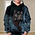 voordelige Hoodies &amp; Sweaters-Jongens 3D Kat Trui met capuchon Pullover Lange mouw 3D-afdrukken Lente Herfst Modieus Streetwear Stoer Polyester Kinderen 3-12 jaar Capuchon Buiten Casual Dagelijks Normale pasvorm