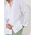 cheap Luxury Linen Shirts-100% Linen Pocket Men&#039;s Linen Shirt Shirt Beach Shirt Black White Dark Navy Long Sleeve Plain Standing Collar Spring &amp;  Fall Outdoor Daily Clothing Apparel