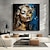 cheap People Paintings-Woman Portrait Hand painted Elegant Woman Face Wall Art Beautiful Woman Artwork  Handmade Textured Canvas Painting Abstract Art For Home Wall Decor No Frame