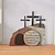 cheap Easter Decorations-Wooden Nativity Scene Wooden Centrepieces Easter Resurrection The Grave War Empty Scene Cross On Rock Sign For Jesus Easter Home Holiday Table Decoration
