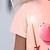voordelige Tops-Voor meisjes 3D Tekenfilm Dinosaurus T-shirt Overhemden Roze Korte mouw 3D-afdrukken Zomer Actief Modieus leuke Style Polyester Kinderen 3-12 jaar Strakke ronde hals Buiten Casual Dagelijks Normale
