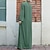 お買い得  アラビアイスラム-女性用 ドレス アバヤ ドバイ イスラム教 アラビア語 アラビア語 イスラム教徒 ラマダン 純色 成人 ドレス カーニバル