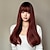 cheap Synthetic Trendy Wigs-Synthetic Wig Uniforms Career Costumes Princess Bouncy Curl Deep Wave Middle Part Layered Haircut Machine Made Wig 26 inch Dark Red Synthetic Hair Women&#039;s Cosplay Party Fashion Red
