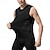 billiga Gym-toppar-Herr Linne Fitness Tank Stridsvagn Undertröjor Rund hals Ärmlös Gym Sport Ledigt / vardag Andningsfunktion Mjukt Färgblock Blå Ljusgrå Sportkläder Polyester Mode Grundläggande