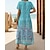 Χαμηλού Κόστους Casual Φορέματα-Γυναικεία Καθημερινό φόρεμα Φλοράλ Σκίσιμο Στάμπα Στρογγυλή Ψηλή Λαιμόκοψη Μακρύ Φόρεμα Μάξι Φόρεμα Μπόχο Διακοπές Κοντομάνικο Καλοκαίρι