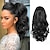 cheap Ponytails-Ponytail Extension15 Inch Drawstring Ponytail Hair Extensions Short Wavy Fake Pony Tail Synthetic Hair Pieces for Women
