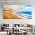 levne Krajinomalby-ručně vyráběná originální písečná pláž olejomalba na plátně zeď modrá oceánská umělecká malba pro domácí dekoraci s nataženým rámem/bez vnitřní malby rámu