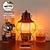 cheap Decorative Lights-LED Retro Kerosene Lamp Flame Flickering Horse Lantern Tinplate Type-C Fast Charging