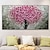 preiswerte Blumen-/Botanische Gemälde-3D-Kunst mit dickem Farbpalettenmesser, handgemalt, blühender rosa Lilienbaum, Blumenkunst, originale florale, strukturierte Wandkunst, Blumenlandschaft, Leinwand, Ölgemälde, horizontal, abstrakt,