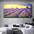 cheap Landscape Paintings-Lavender Field Landscape Oil Painting Countryside Hand Painted Oil Painting Flower Landscape Painting Handmade Modern Wall Art No Frame