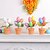 levne Velikonoční dekorace-velikonoční kropenatá vejce 2024: středně velká velikonoční simulační rostlina v květináči, ideální pro velikonoční stolní dekorace