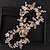 levne Doplňky pro úpravu vlasů-dlouhý květ luxusní svatební čelenky zlatý stříbřitý umělá perla křišťálové vlasy liány ručně vyráběné svatební vlasové doplňky ženy šperky