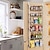 cheap Kitchen Storage-Larger Over the Door Pantry Organizer, D8.0W18.15H53.7inch Metal Over the Door Organizer, 6-Tier Pantry Door Organizer for Easy Install, 60 LBS Load Over the Door Storage, White