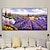 cheap Landscape Paintings-Lavender Field Landscape Oil Painting Countryside Hand Painted Oil Painting Flower Landscape Painting Handmade Modern Wall Art No Frame