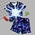 preiswerte Kinder-Jungen-Pyjamas-Jungen 3D Blitz Pyjama-Sets mit T-Shirt und Shorts Kurzarm 3D-Druck Sommer Aktiv Modisch Täglich Polyester kinderkleidung 3-12 Jahre Rundhalsausschnitt Heim Normal Innen Regular Fit