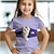 cheap Tops-Girls&#039; 3D Cat Tee Shirts Pink Short Sleeve 3D Print Summer Active Fashion Cute Polyester Kids 3-12 Years Crew Neck Outdoor Casual Daily Regular Fit