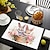 رخيصةأون المفارش والفساد والطريفات-قطعة واحدة من مفرش الطاولة بنمط الأرنب مقاس 12 × 18 بوصة لتزيين حفلات المطبخ وتناول الطعام